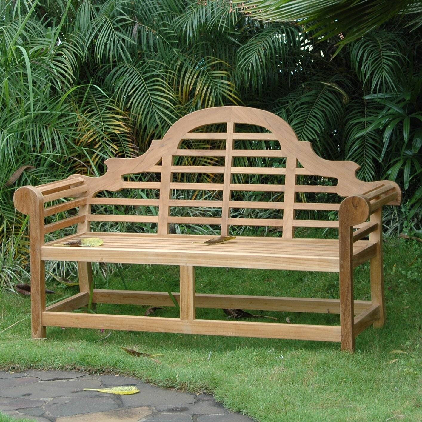 Teak Wood Chippendale Double Bench