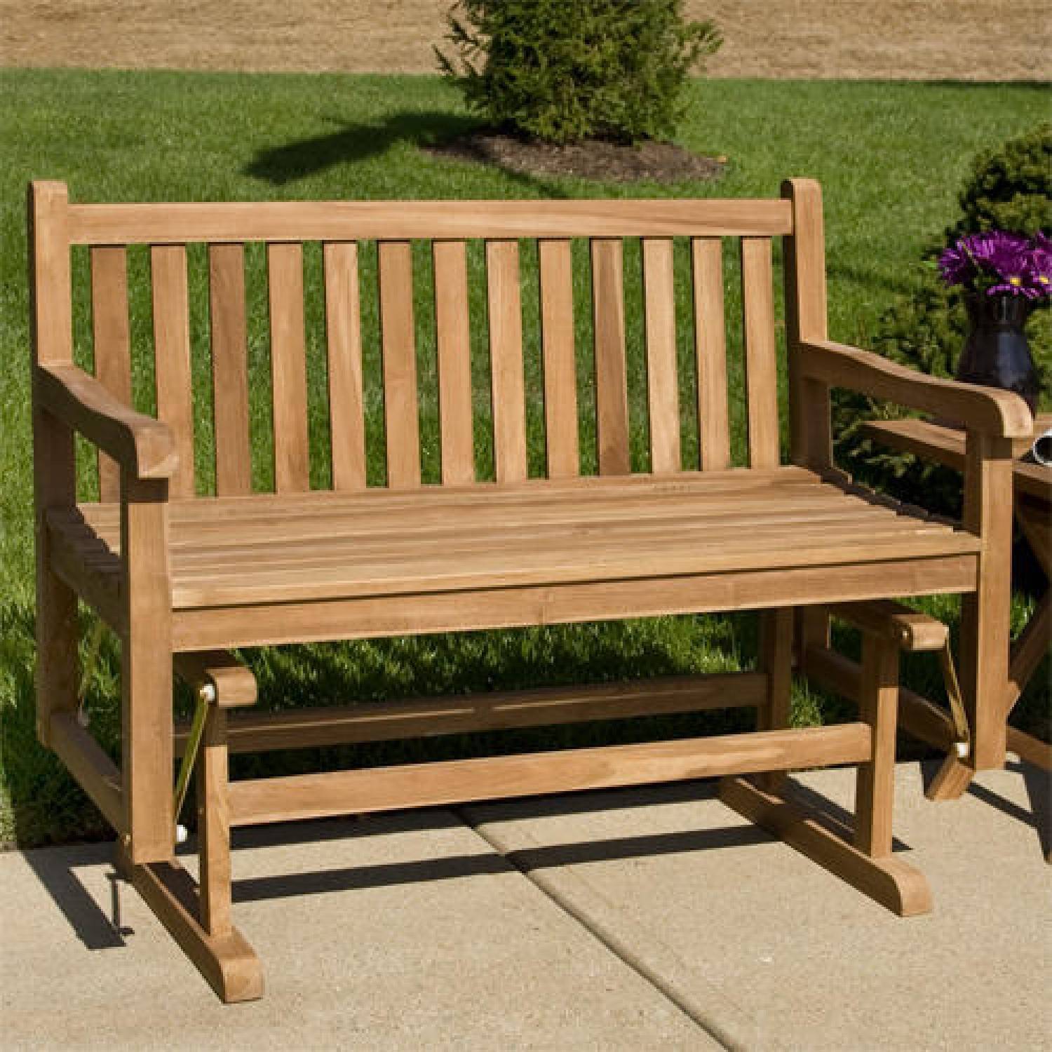 Top Teak Outdoor Glider Benches Patio Seating Ideas