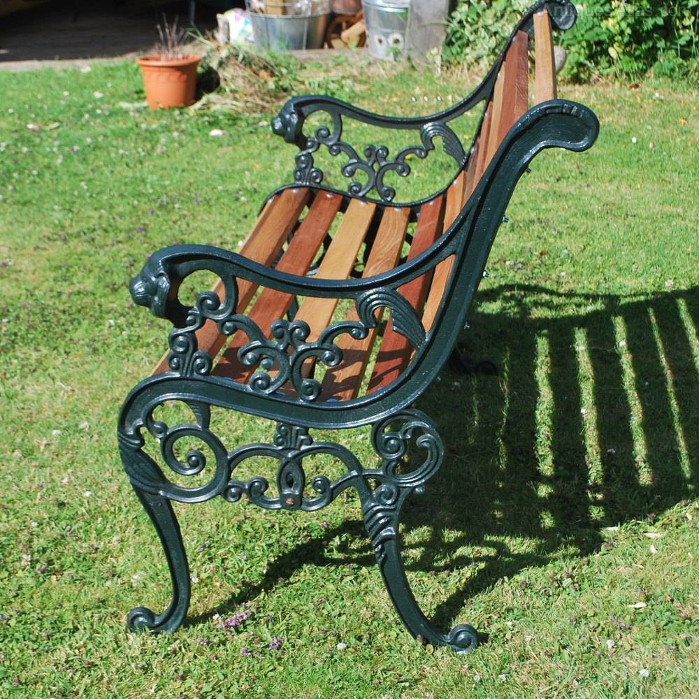 Antique Child Size Cast Iron Wood Garden Bench