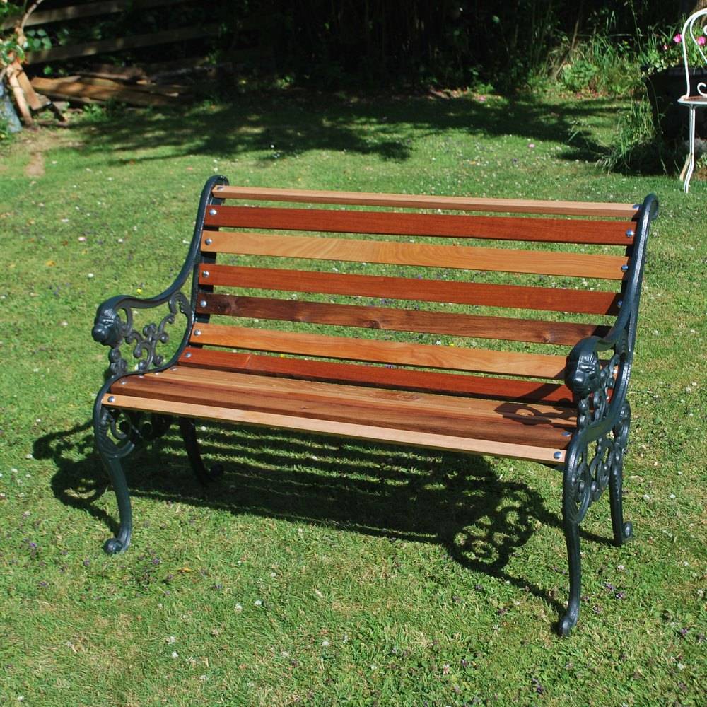 Antique Victorian Cast Iron Grape Leaf Garden Bench Old Black Paint