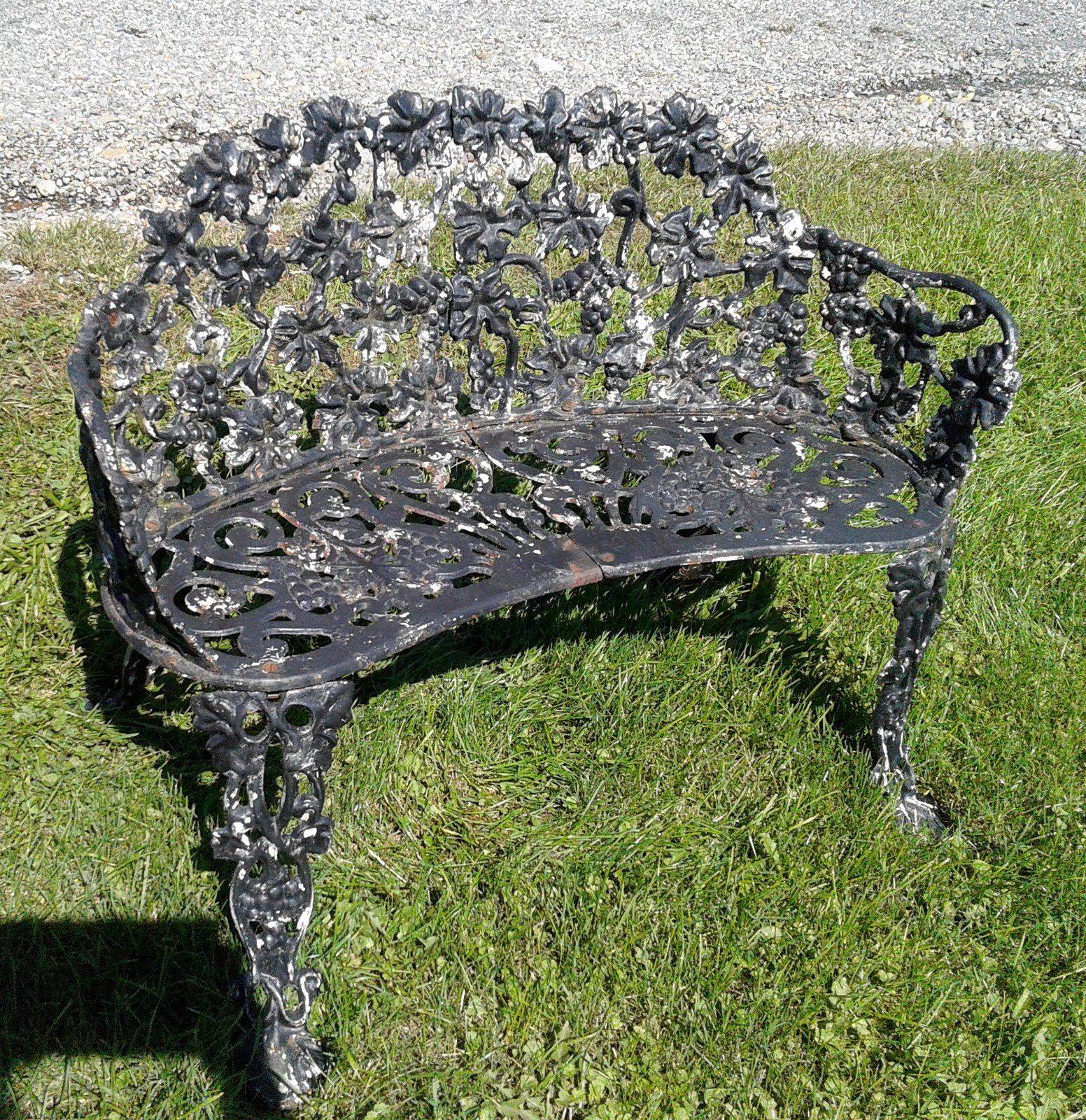 Vintage Cast Iron Angel Garden Bench