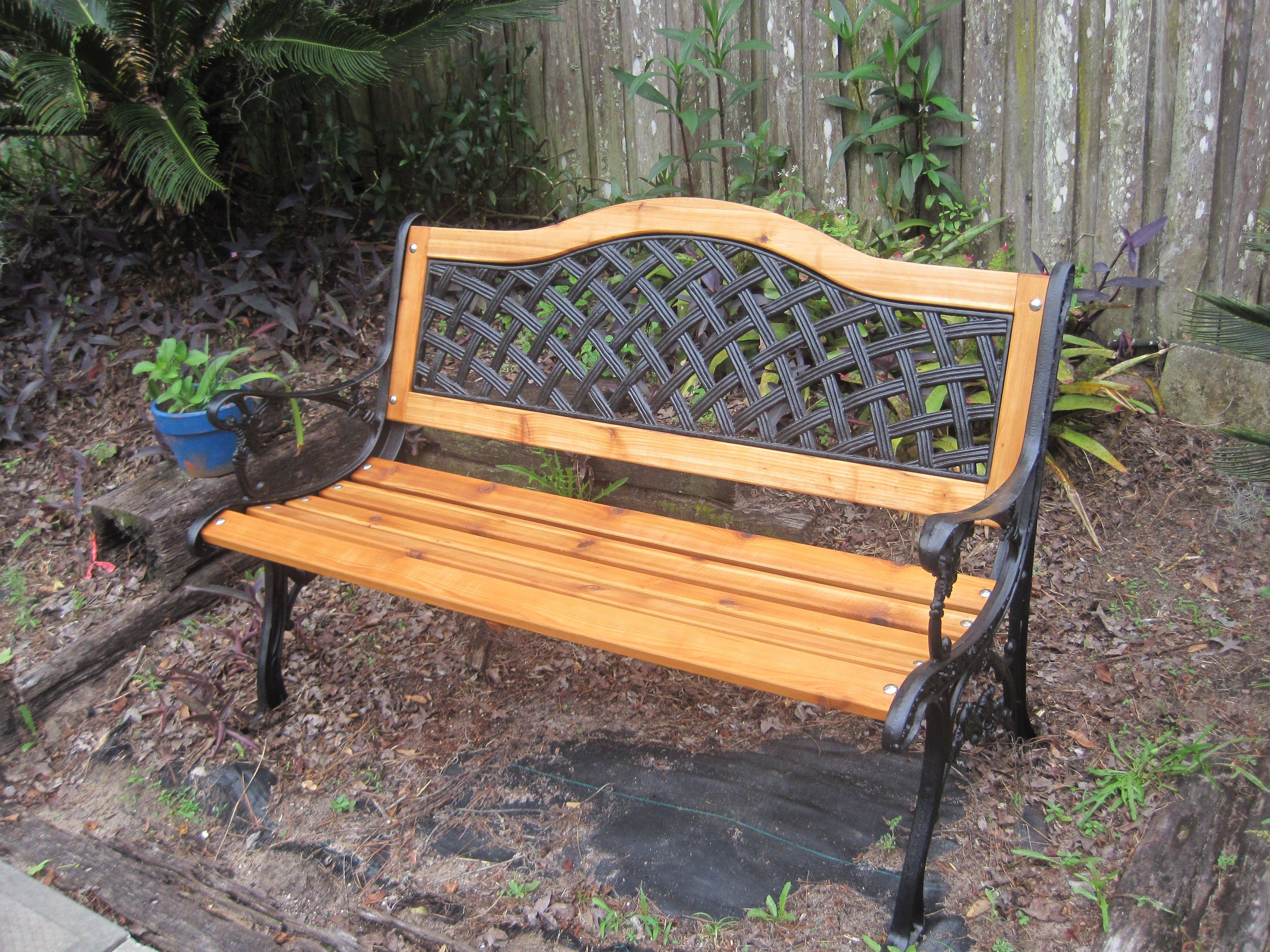 Cast Iron And Wood Patio Bench Bench