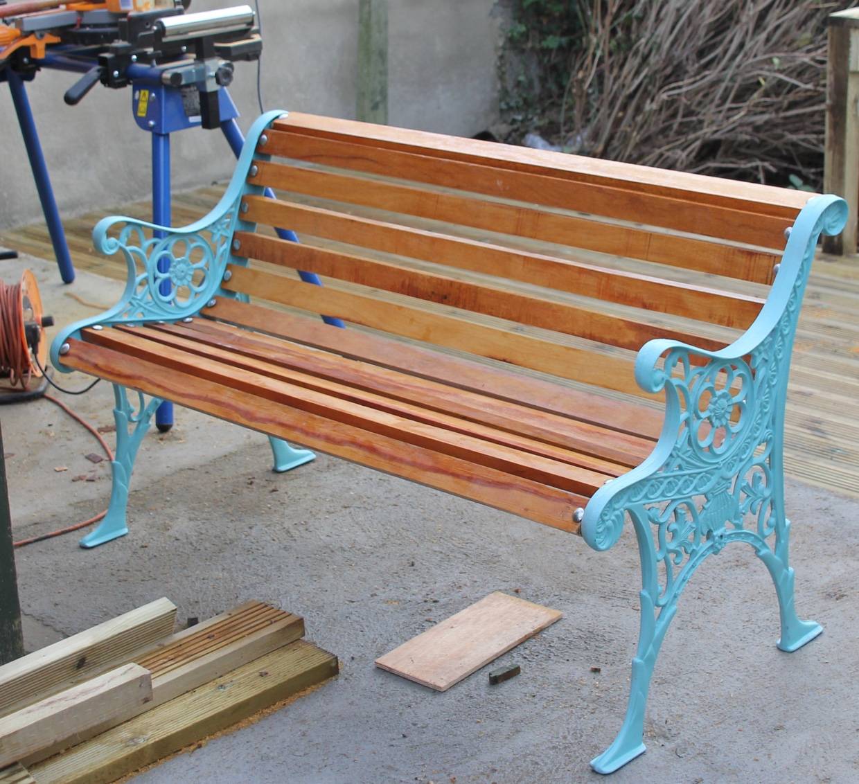 Vintage Cast Iron Angel Garden Bench