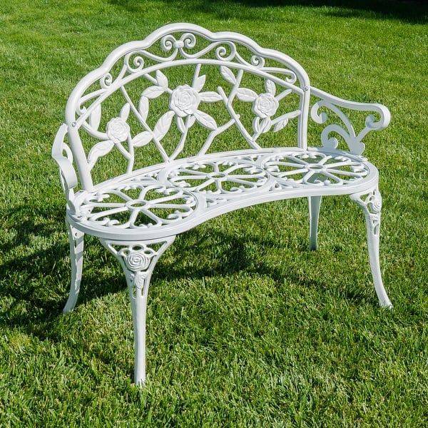 Early Gothic Revival Cast Iron Garden Bench