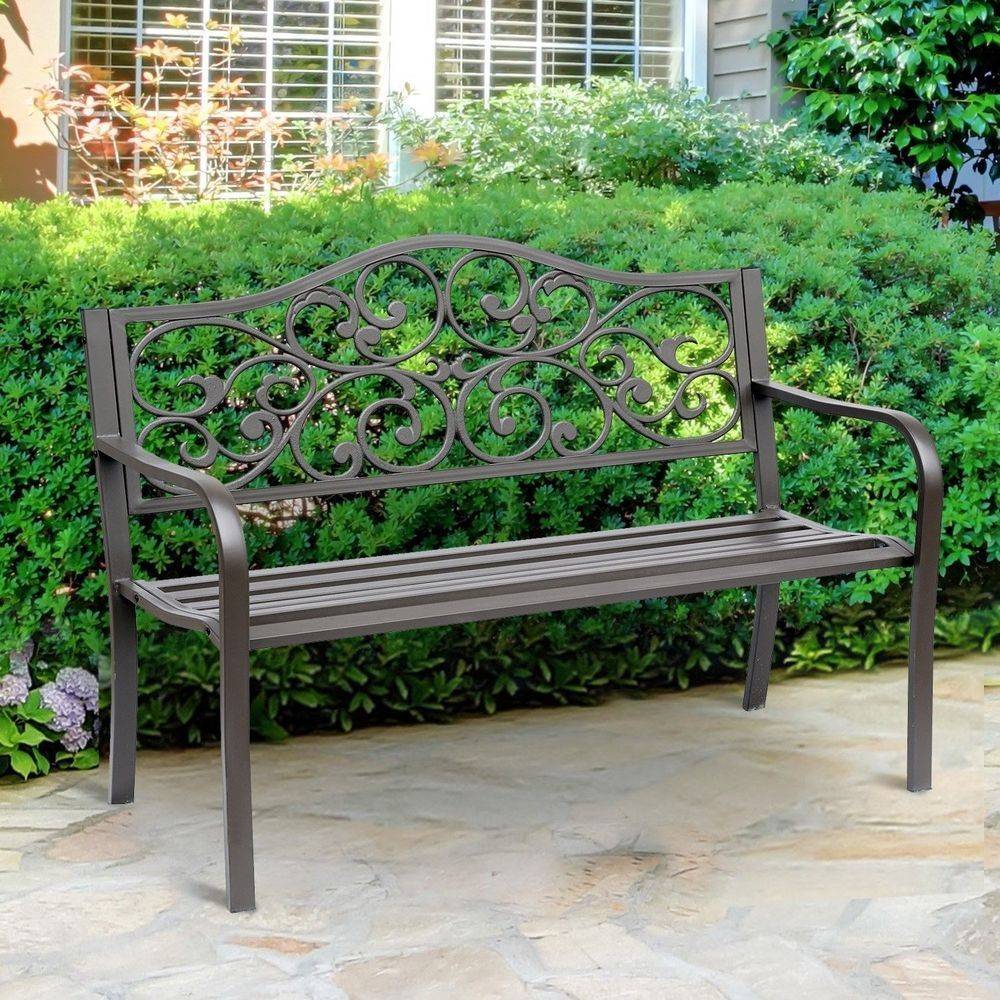 Early Gothic Revival Cast Iron Garden Bench