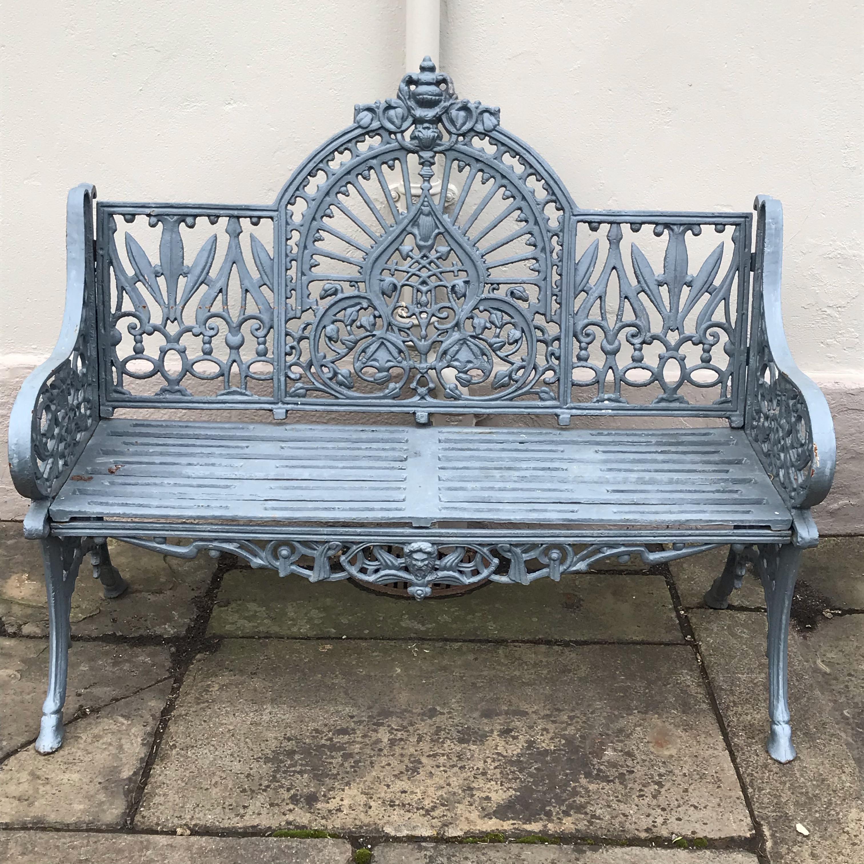 Black Wrought Iron Garden Bench