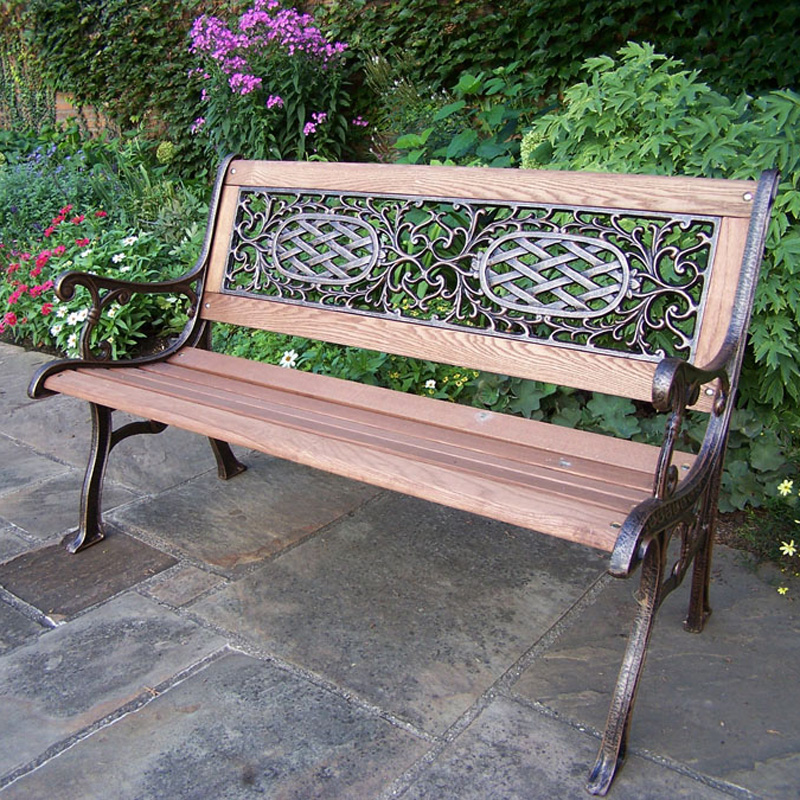New Cast Iron Green Antique Rose Style Outdoor Patio Garden Park Bench