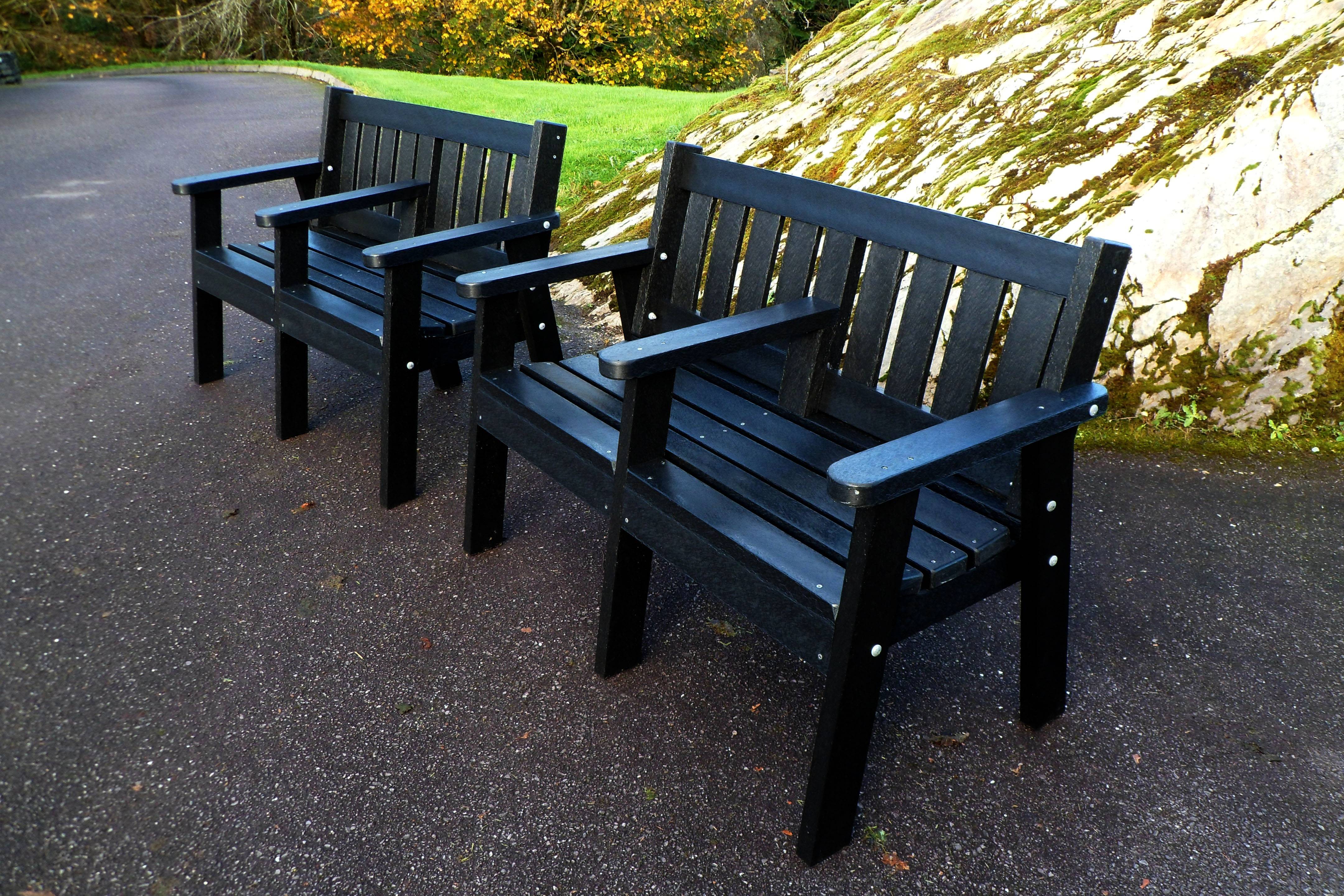 Outdoor Jayhawk Plastics Commercial Recycled Plastic Central Park Bench