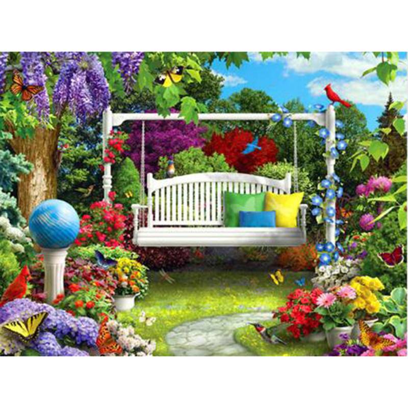 New Diy D Diamond Painting Quiet Garden Bench