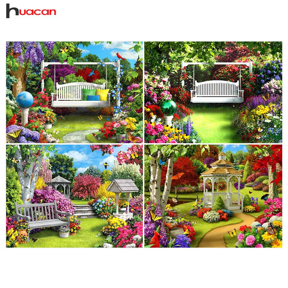 Diy D Diamond Painting Spring Scenery Cross Stitch Full Square Diamond