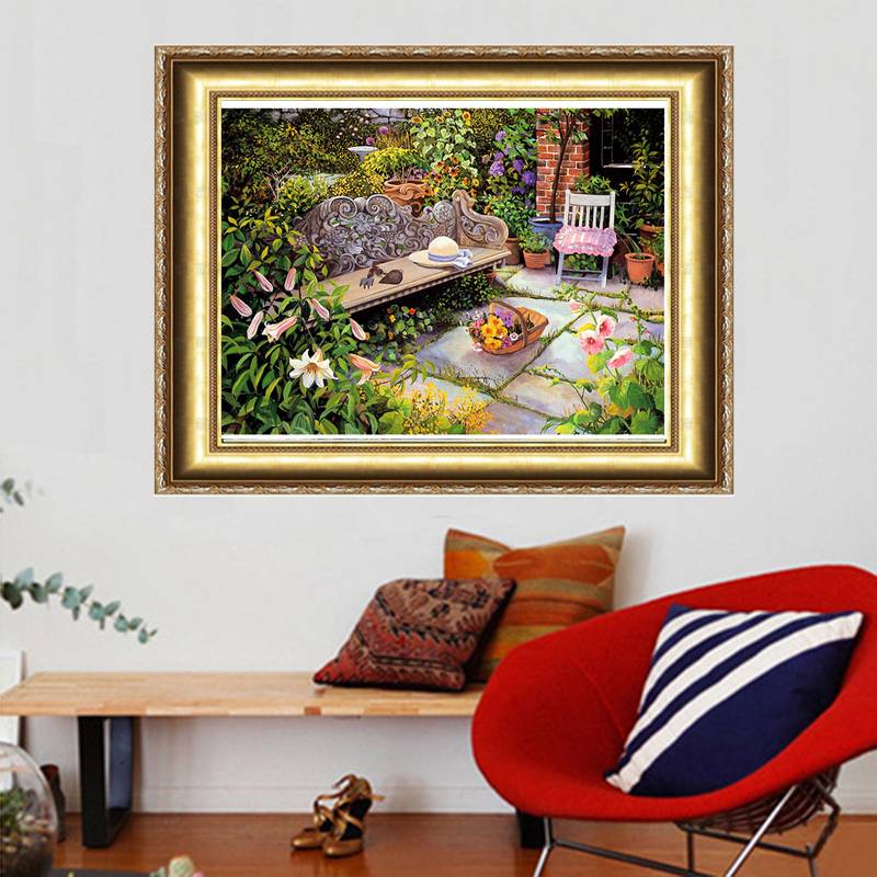 Zooya Diamond Embroidery D Diy Diamond Painting Scenic Tree Benches