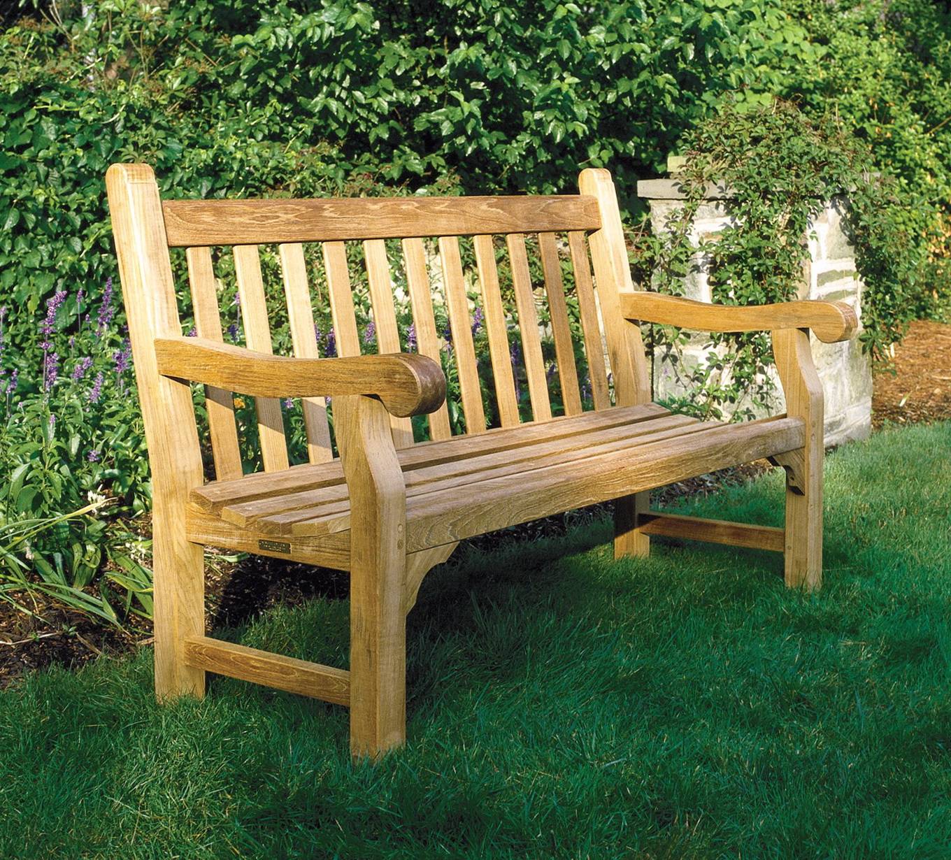 Kingfisher Ornately Curved Teak Bench Outdoor Garden Furniture Teak