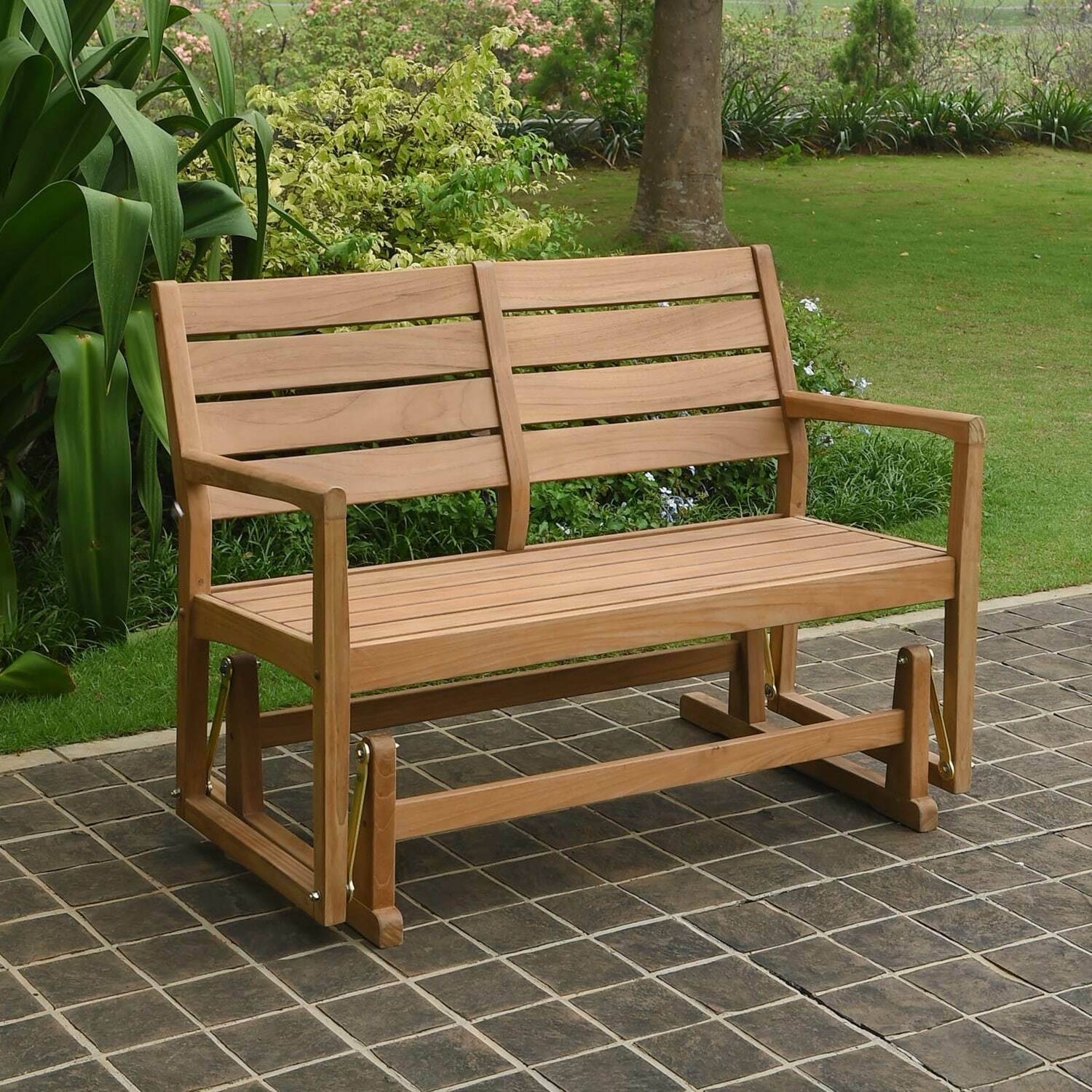 Teak Wood Chippendale Double Bench