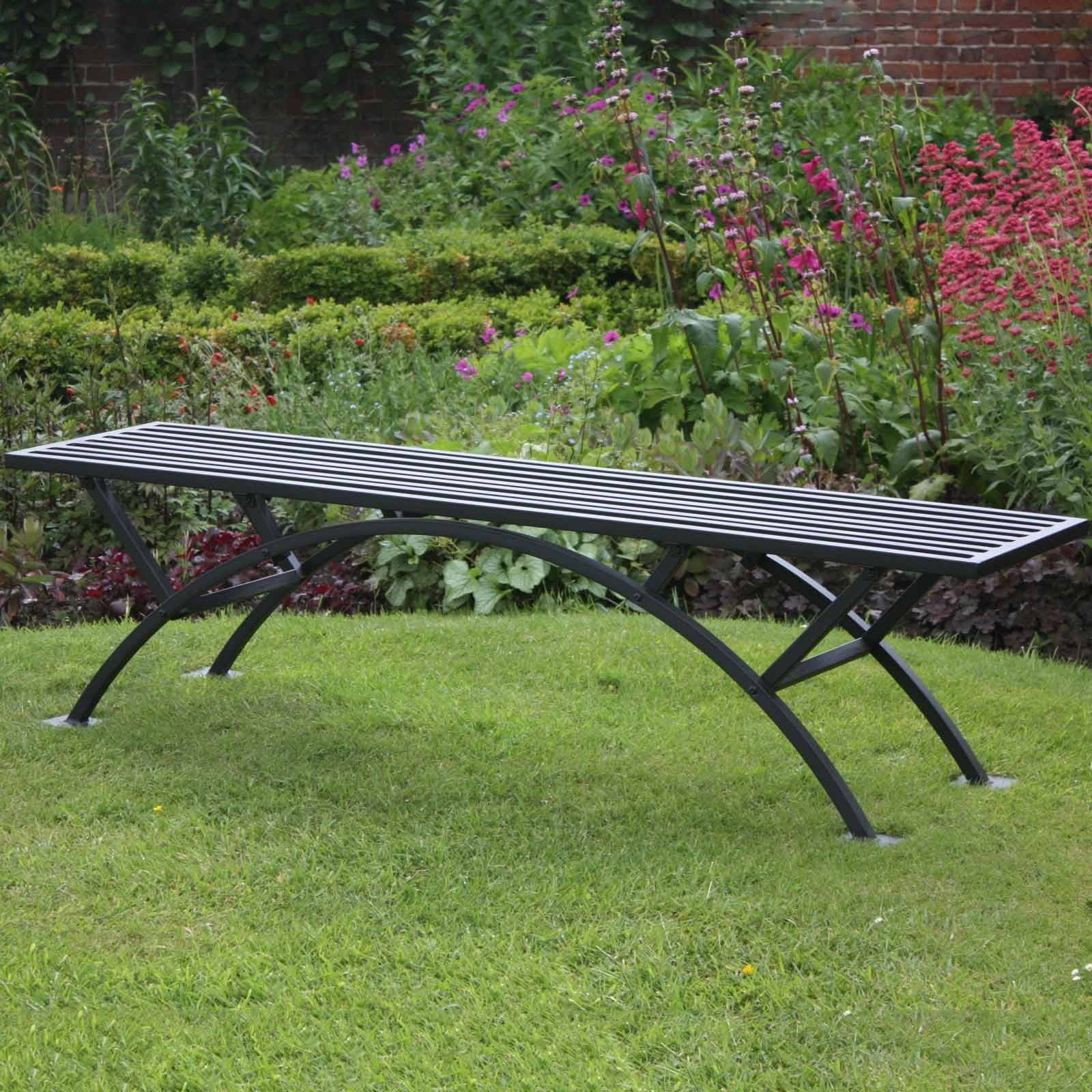 Charlton Home Lundberg Metal Garden Bench