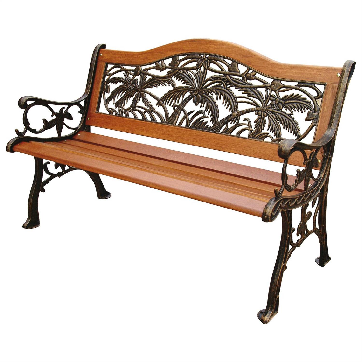 A Cast Iron And Wood Garden Bench
