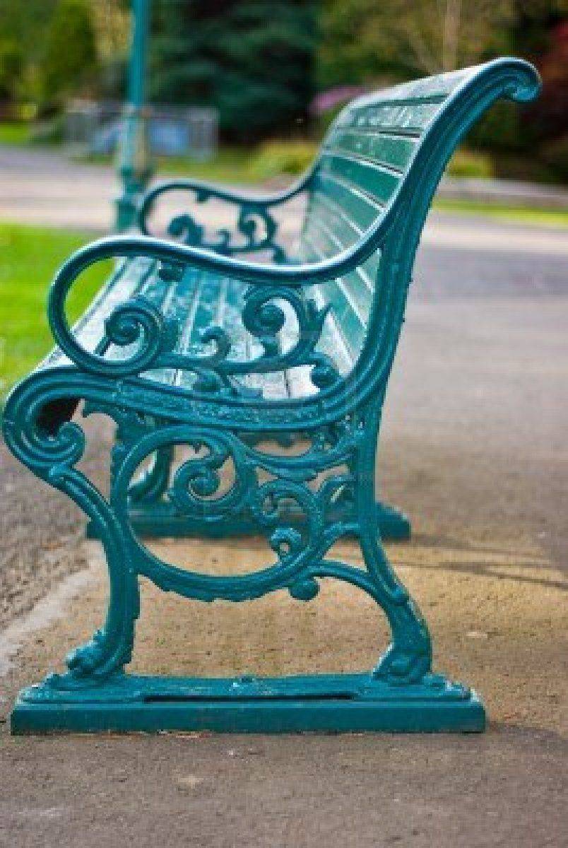 Wrought Iron Park Bench