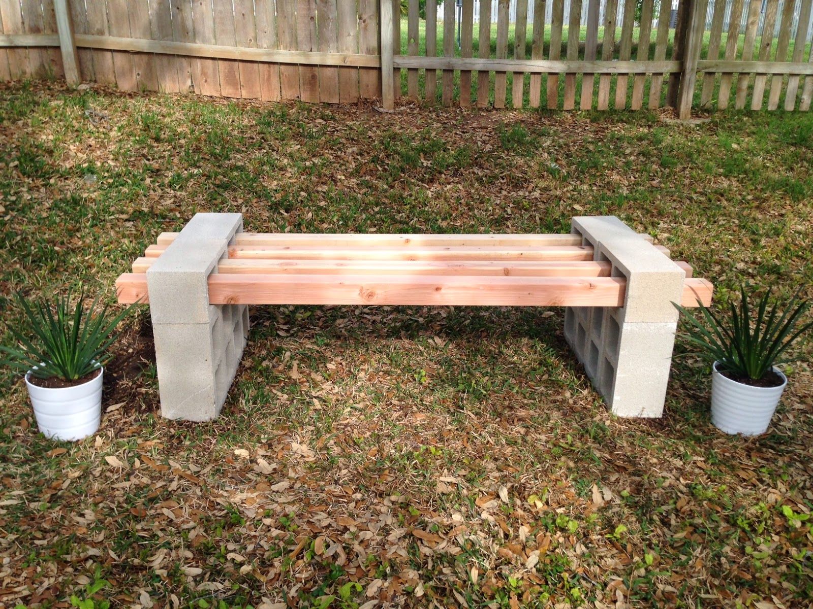 A Cinder Block Bench