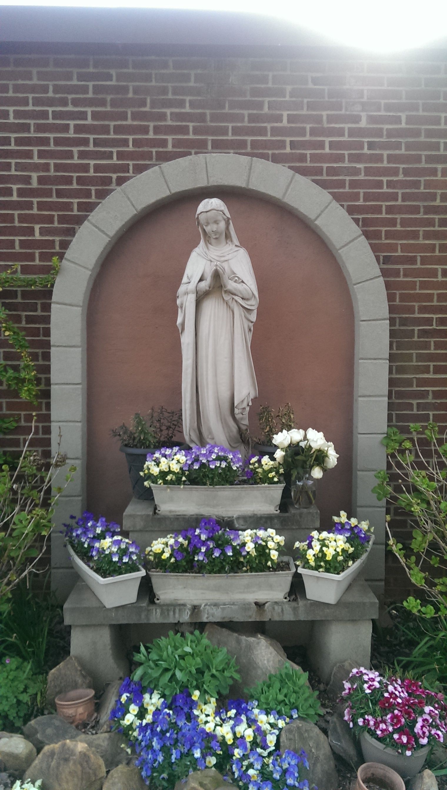 Backyard Shrine Brick Exterior House
