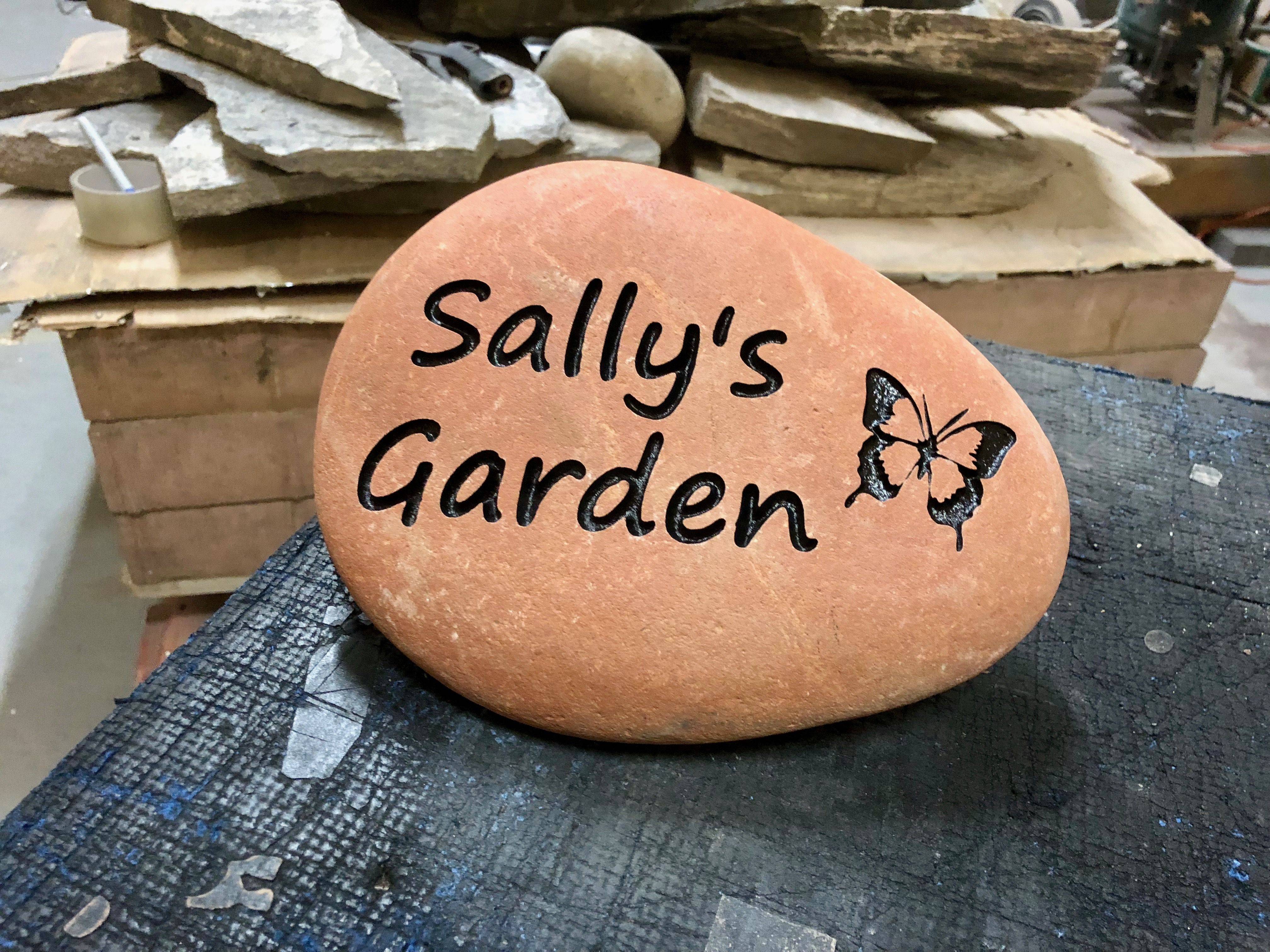 Personalized Garden Stone Custom Engraved River