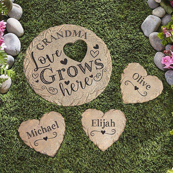 Engraved My Garden Yard Stones Personalized Stepping Stone