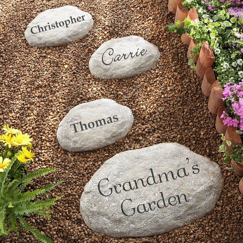 Personalized Garden Stone Custom Engraved Stone Garden Stone
