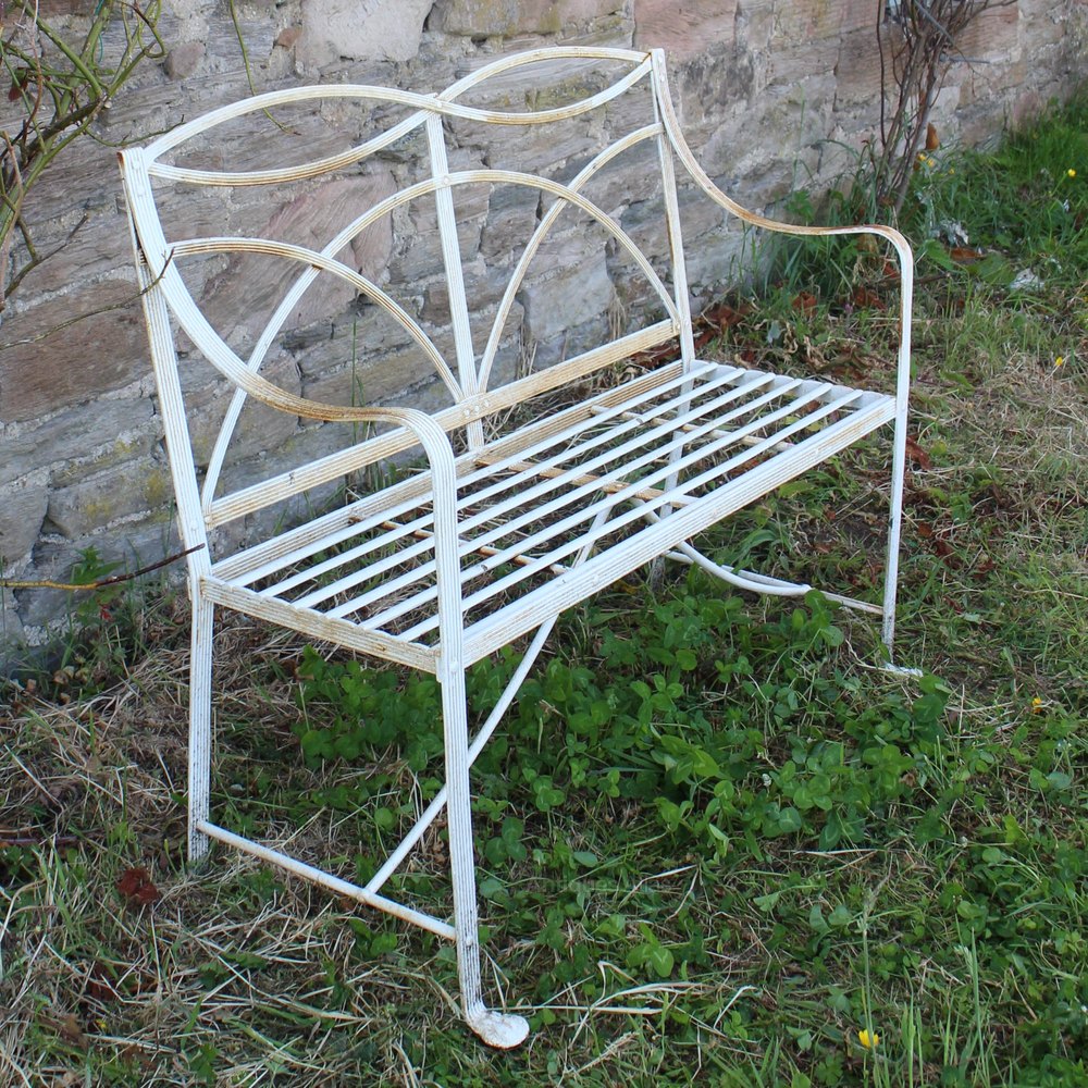 Vintage Wrought Iron Garden Bench