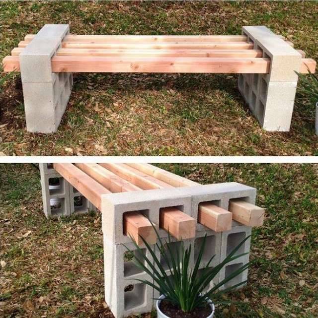 Concrete Garden Bench