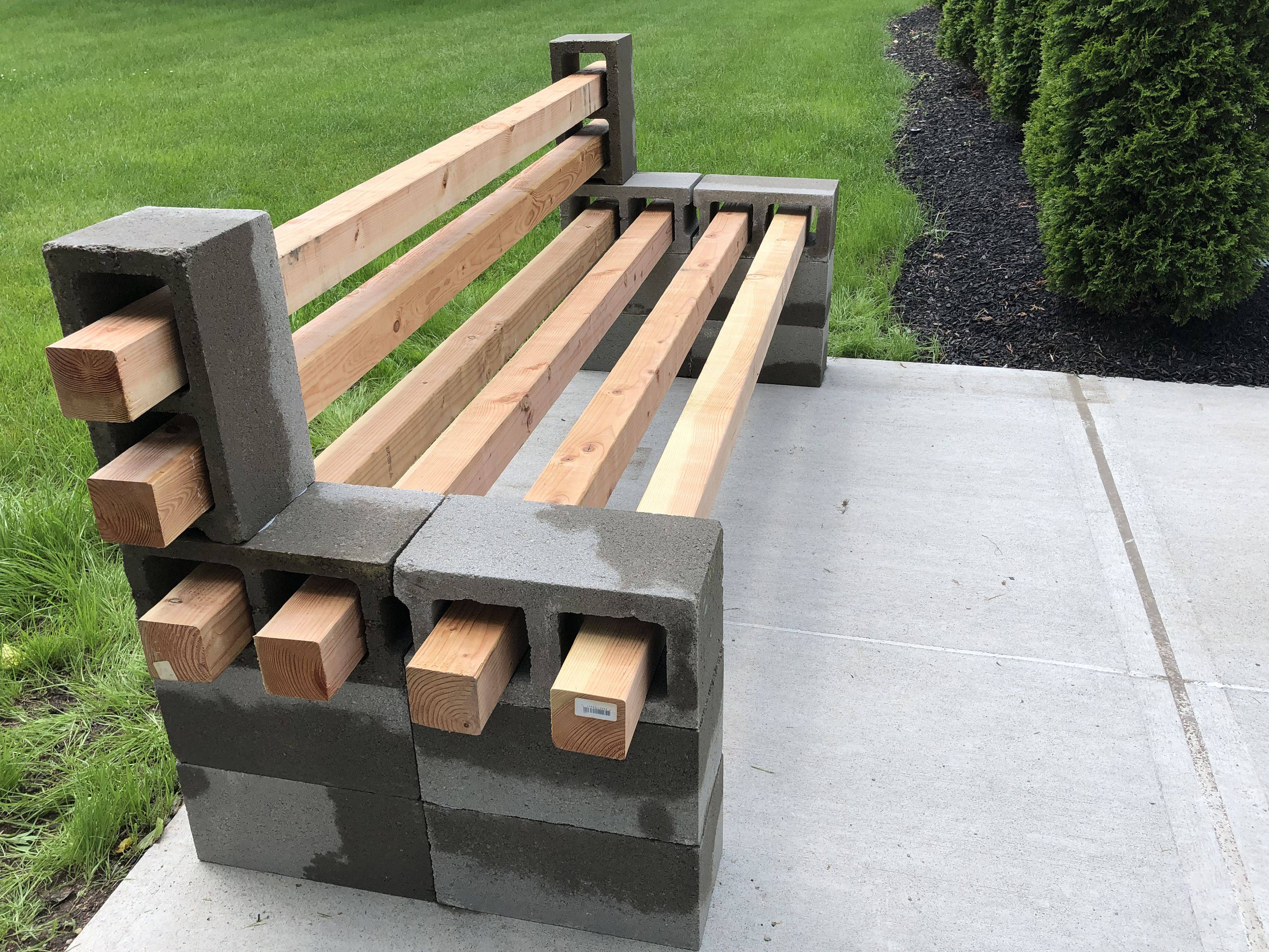 A Concrete Garden Bench