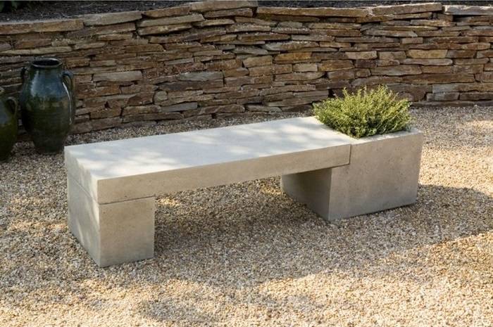 Cast Stone Backless Garden Bench Outdoor Benches