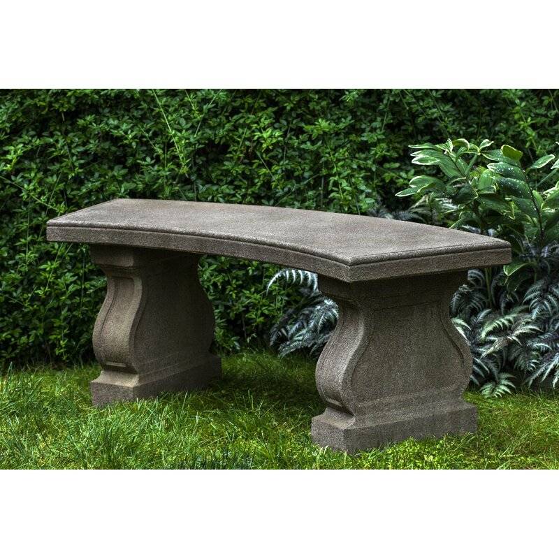 Campania International Faux Bois Cast Stone Backless Garden Bench