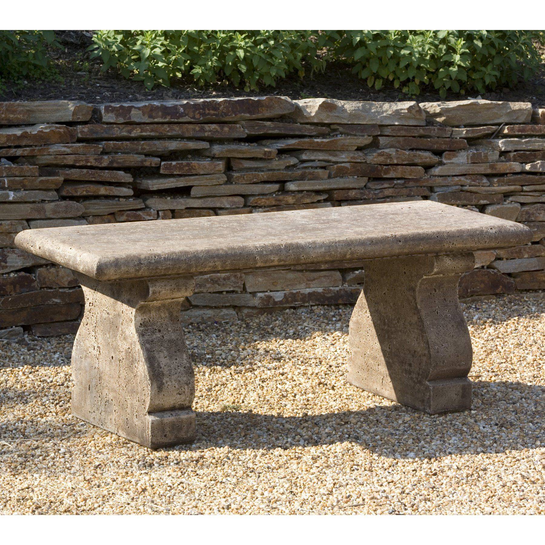 Cast Stone Backless Garden Bench Outdoor Benches