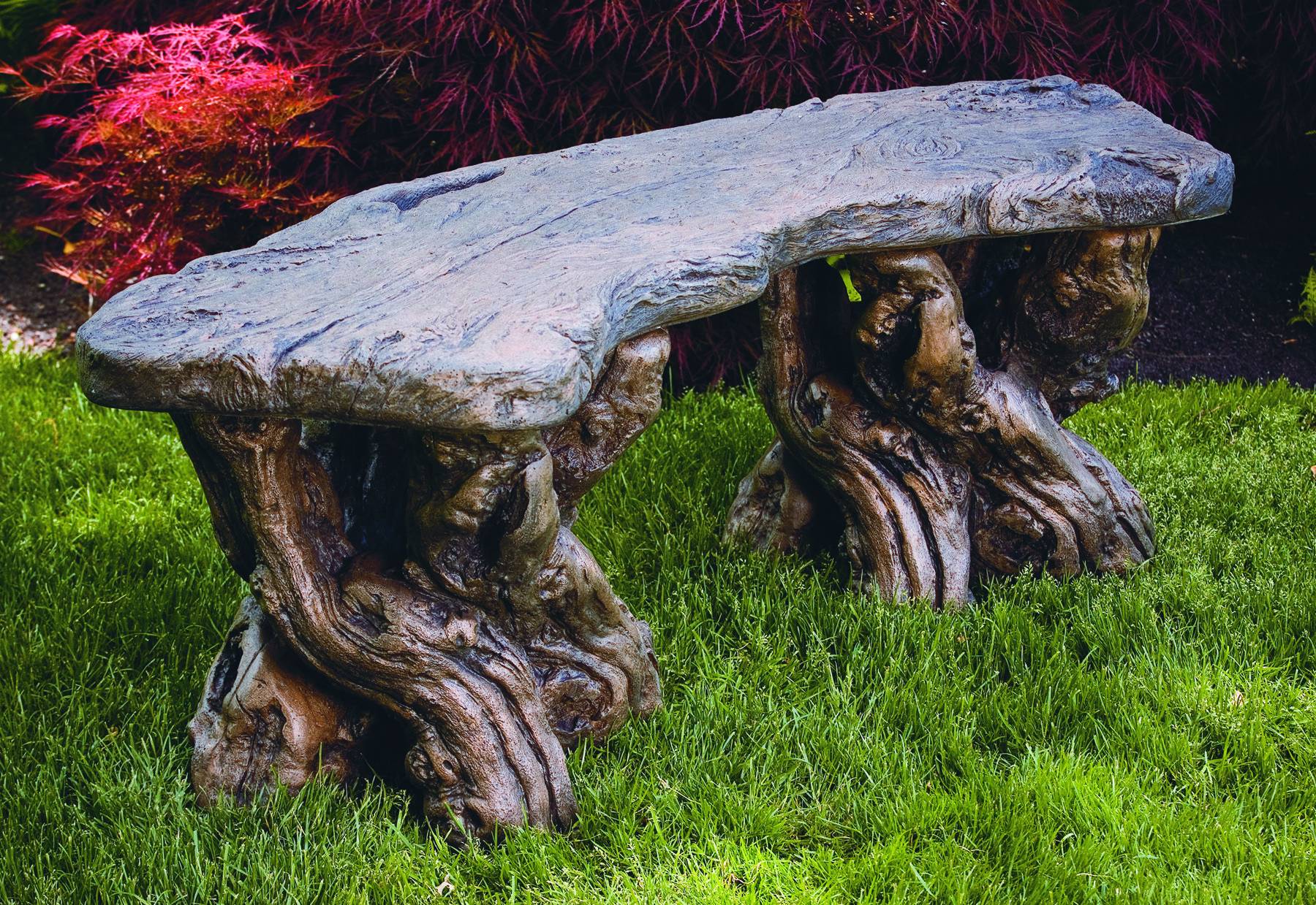 Curved West Chester Cast Stone Outdoor Garden Bench Stone Garden