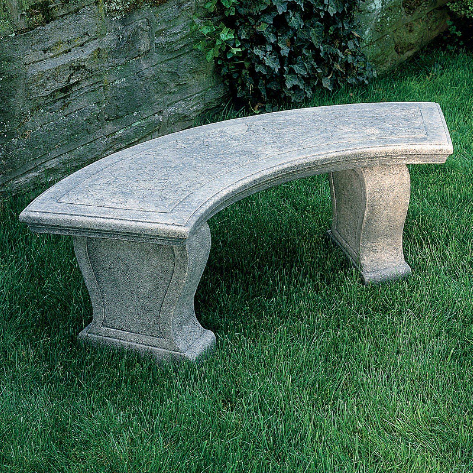 Outdoor Campania International Ryokan Cast Stone Backless Garden Bench