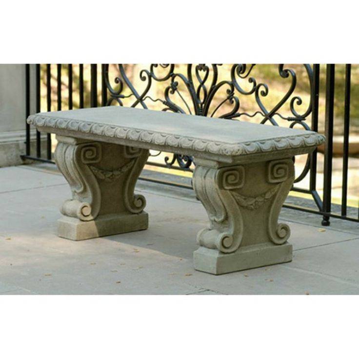 Campania International Fontenay Bench Stone Garden Bench Concrete