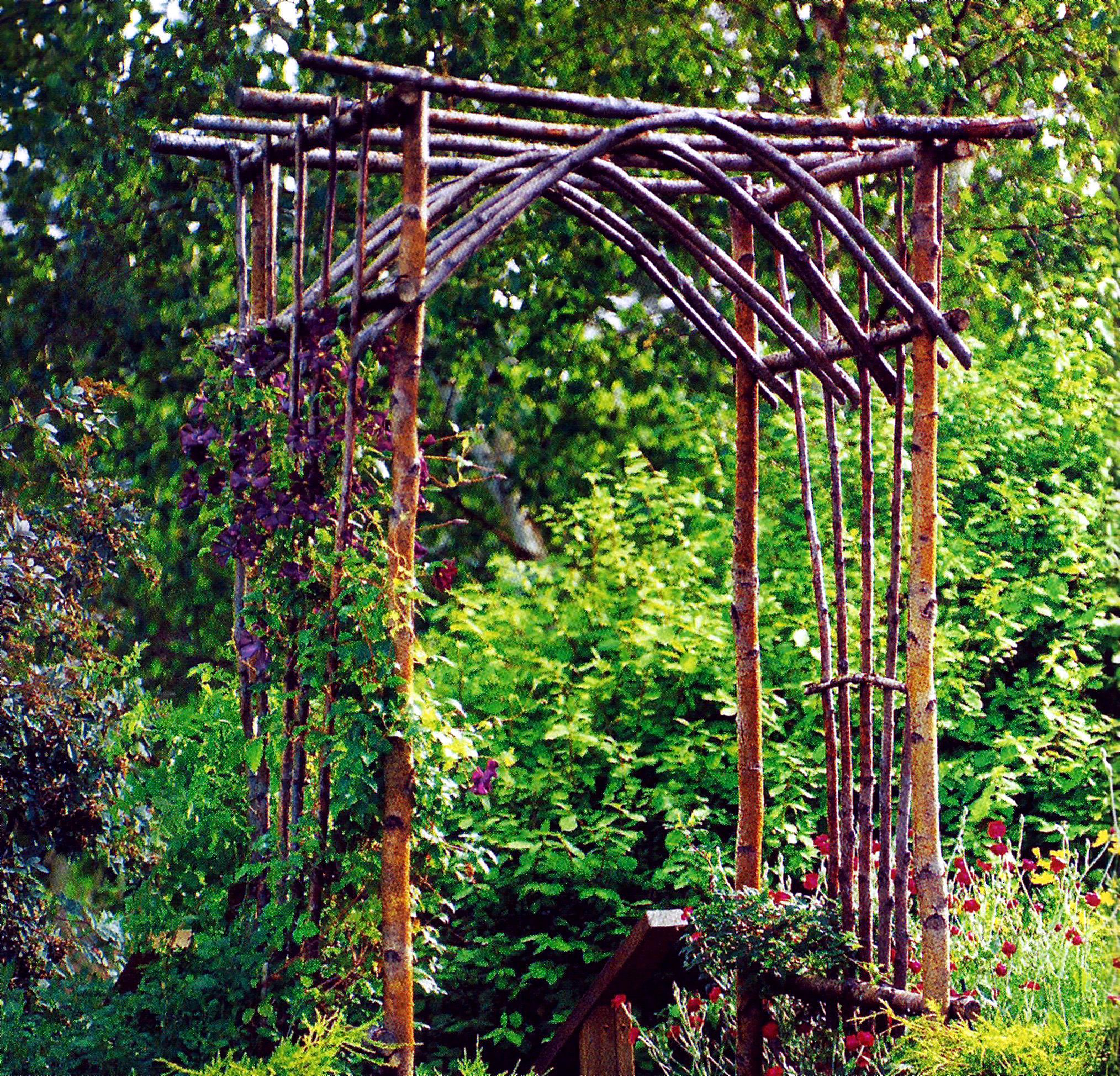 Rustic Twig Tower Medium White Flower Farm