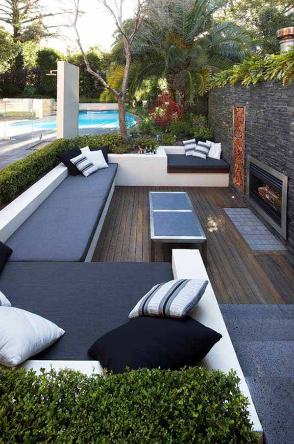 Gravel Decking Patio Seating Backyard Sitting Area Garden Designs Uk