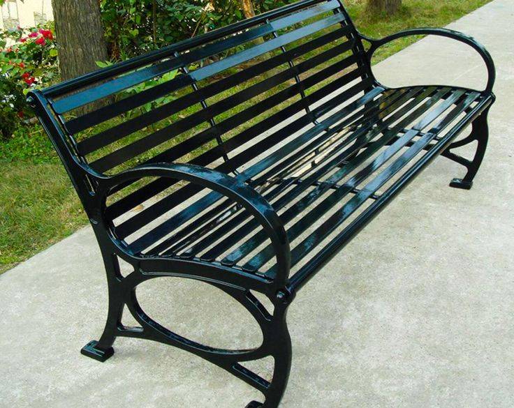 Outdoor Retro Metal Double Glider Benches