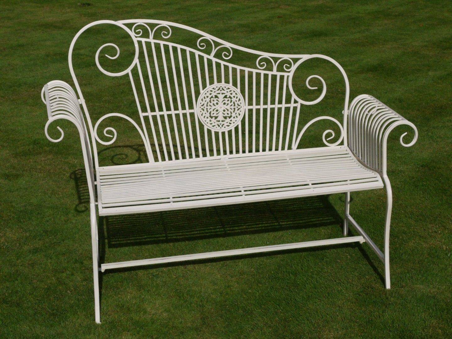 Curved Metal Garden Bench