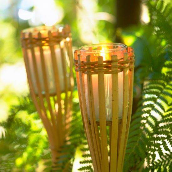 Large Solar Bamboo Tiki Garden Torches Lightsfuncouk