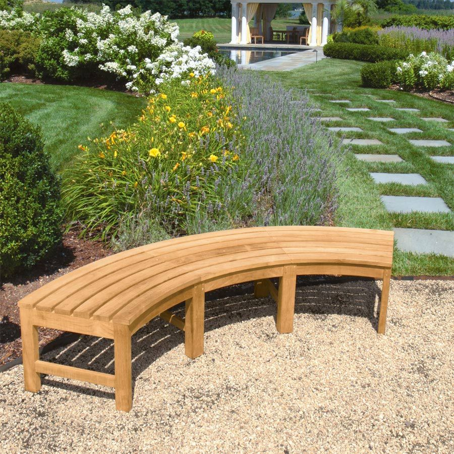 Curved Wooden Bench For Garden And Patio Homesfeed