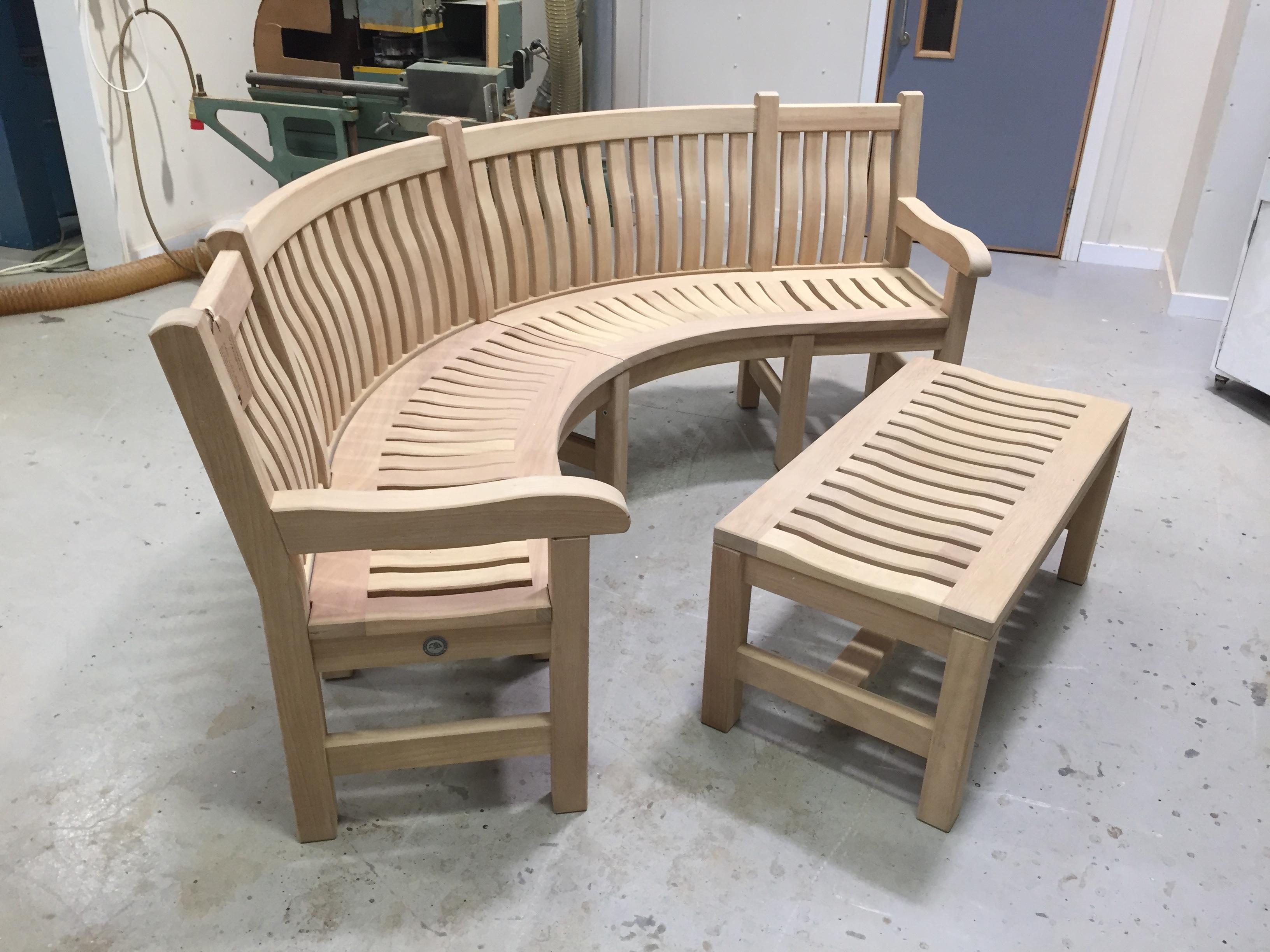 Teak Curved Garden Bench