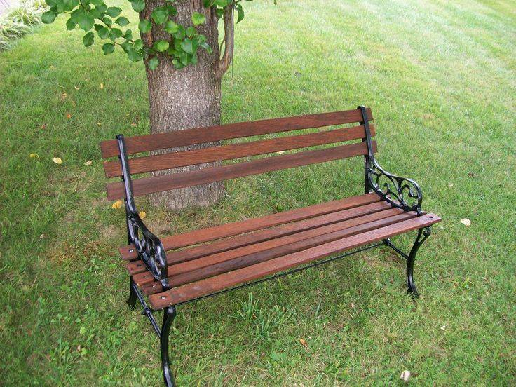 Black Wrought Iron Garden Bench