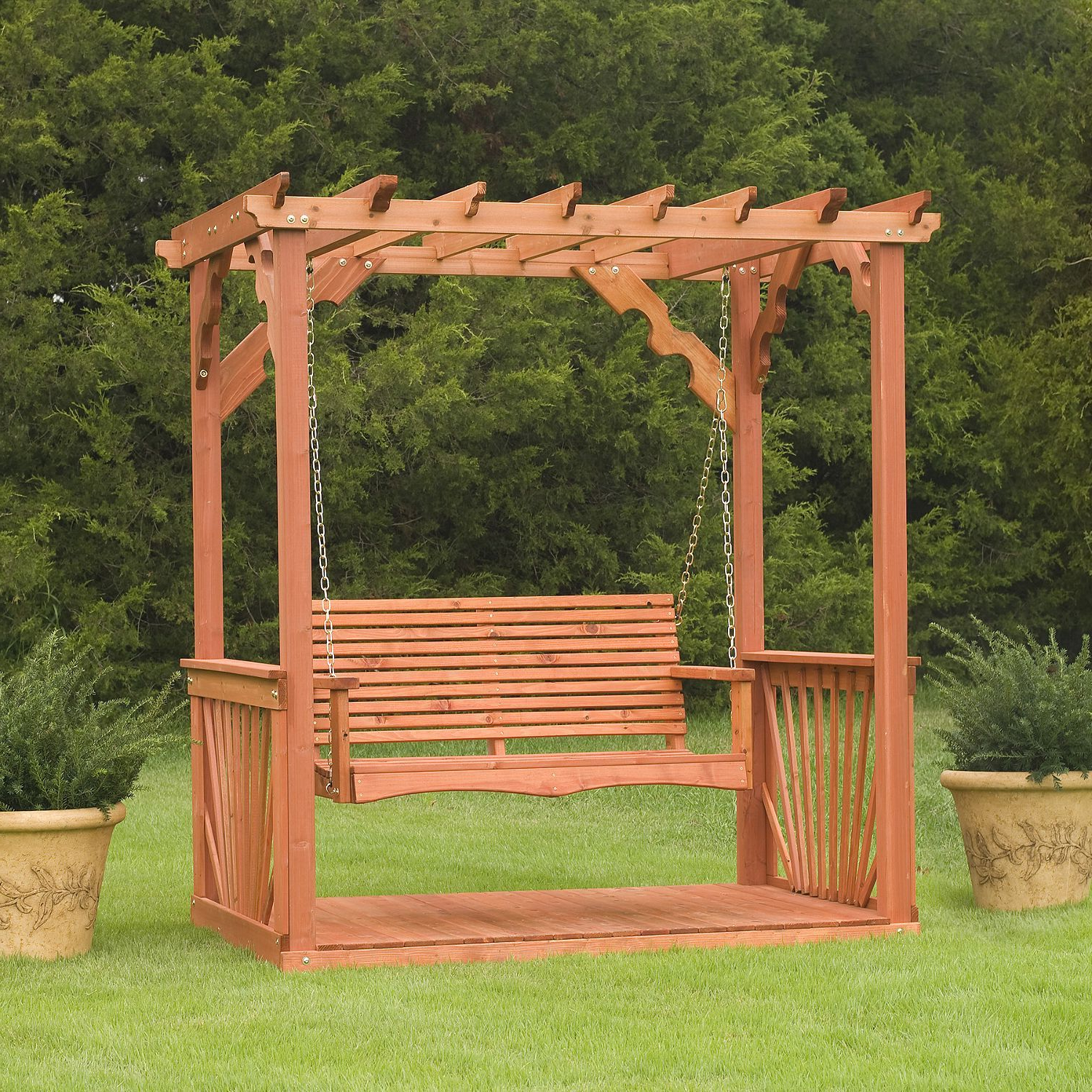 Person Natural Cedar Wood Outdoor Swings