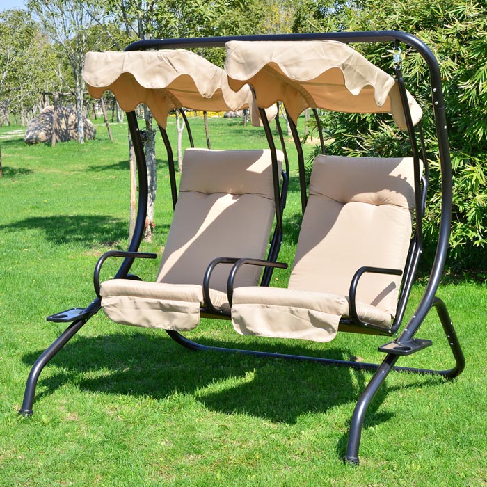 Outsunny Seater Wood Outdoor Porch Patio Swing