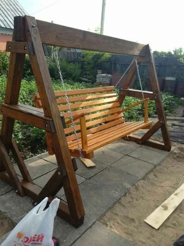 Beautiful Wooden Swings Quiet Corner
