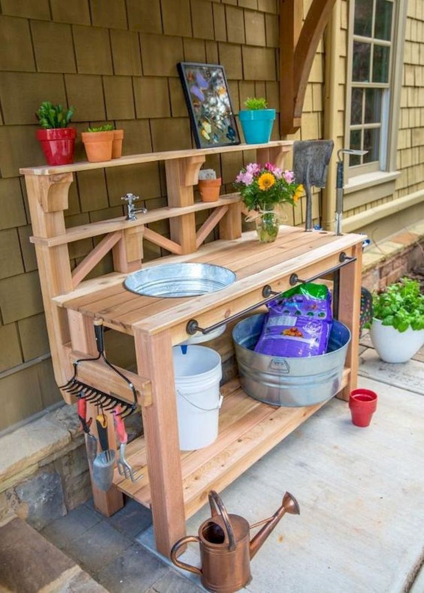 Outdoor Garden Potting Bench Design Ideas Pallet Garden Benches