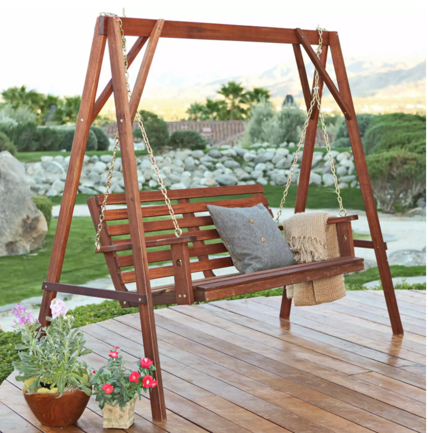 Sunnydaze Decor Person Beige Steel Outdoor Swing