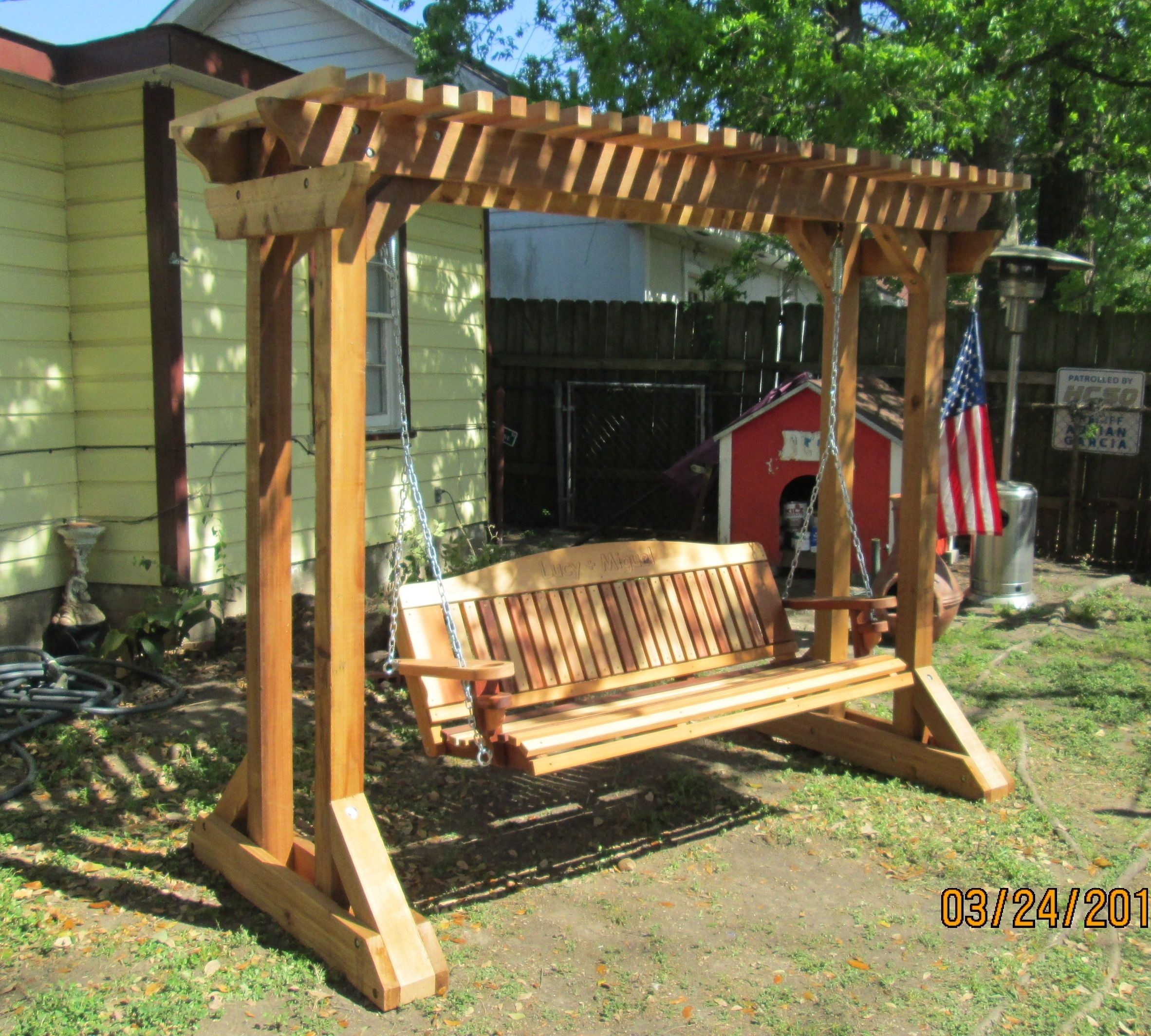A Freestanding Porch Swing Frame
