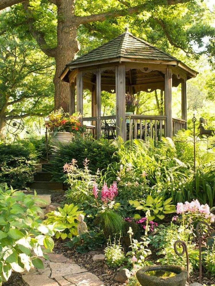 Nice Gazebo Backyard Garden Landscaping Design Ideas