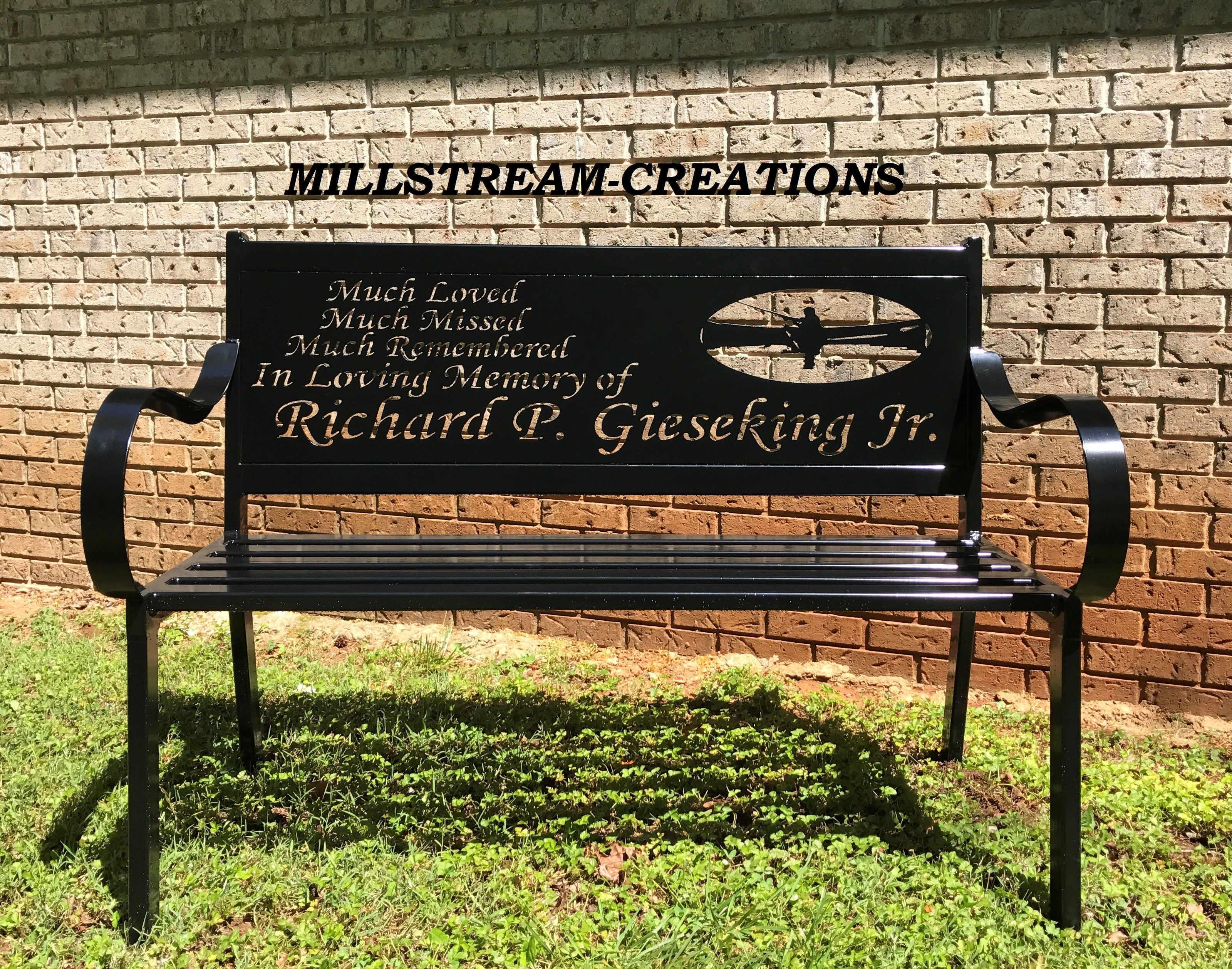 Metal Memorial Park Bench